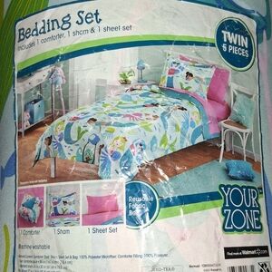 Twin Bedding Set - Mermaid Blue and Pink